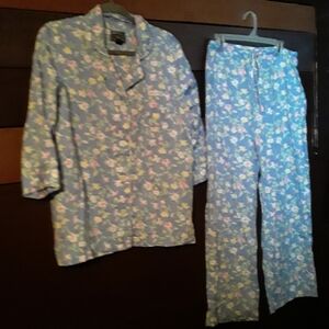 NWOT American Living Large Periwinkle & Floral Gorgeous Pajama Set